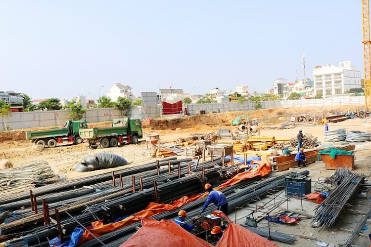 Vật tư tập kết tại dự án hacom galacity