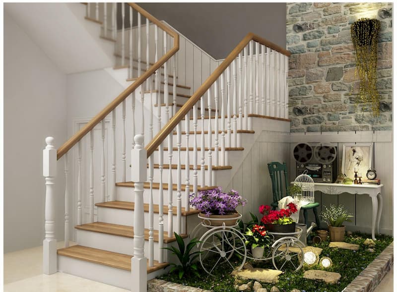 Bố trí tiểu cảnh dưới chân cầu thang