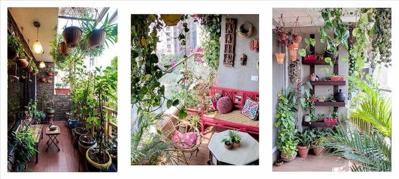 Trồng cây xanh trang trí ban công