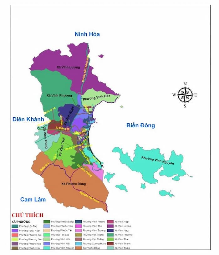 Bản đồ hành chính Nha Trang