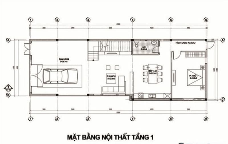 thiết kế nhà phố 2 tầng có gara