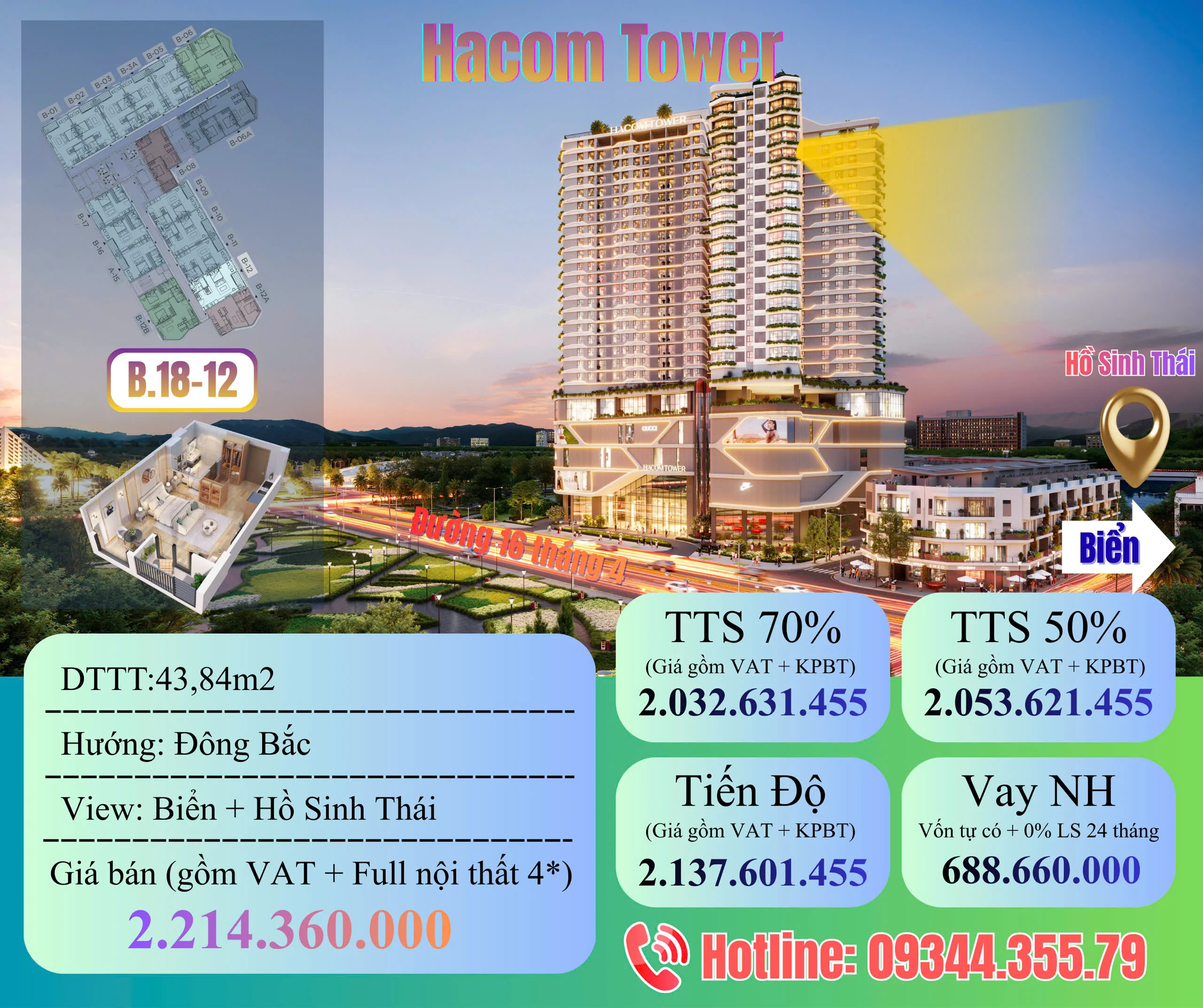 Căn hộ hacom tower ninh thuận giá rẻ nhất từ chủ đầu tư hacom bán ra