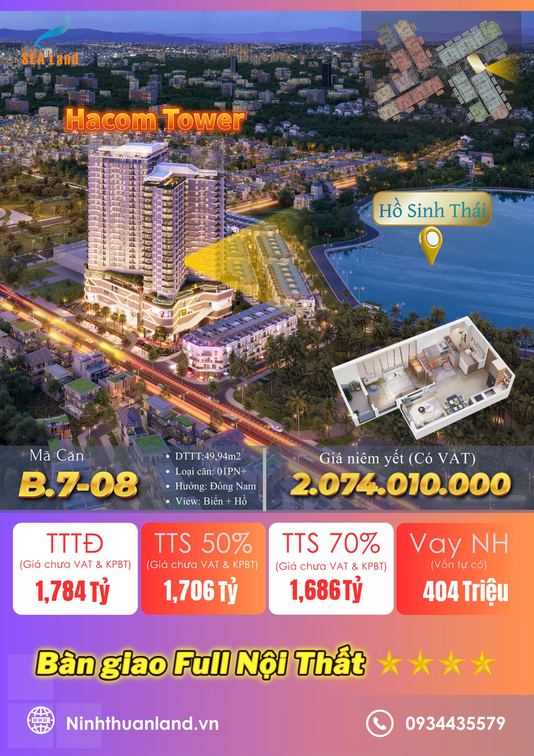 Bán căn hộ Hacom Tower Ninh Thuận giá tôt trung tâm thành phố